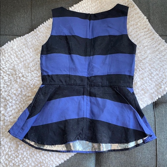 NWT Banana Republic Striped Peplum Top 0 - Picture 8 of 9